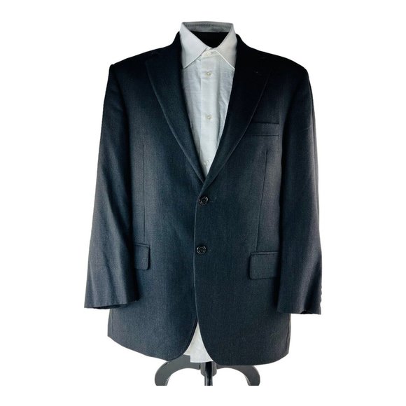 John W. Nordstrom Charcoal Loro Piana Wool 2 Button 1 Vent Blazer Mens Size  42R